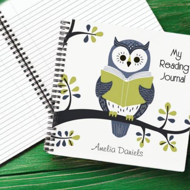 Personalised Blue & Green Owl Reading Journal (Creator Uploaded)