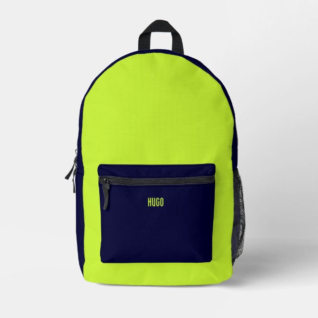 Personalised Blue-Green Printed Backpack (Front)