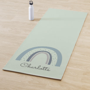 Personalised Blue Green Rainbow Yoga Mat