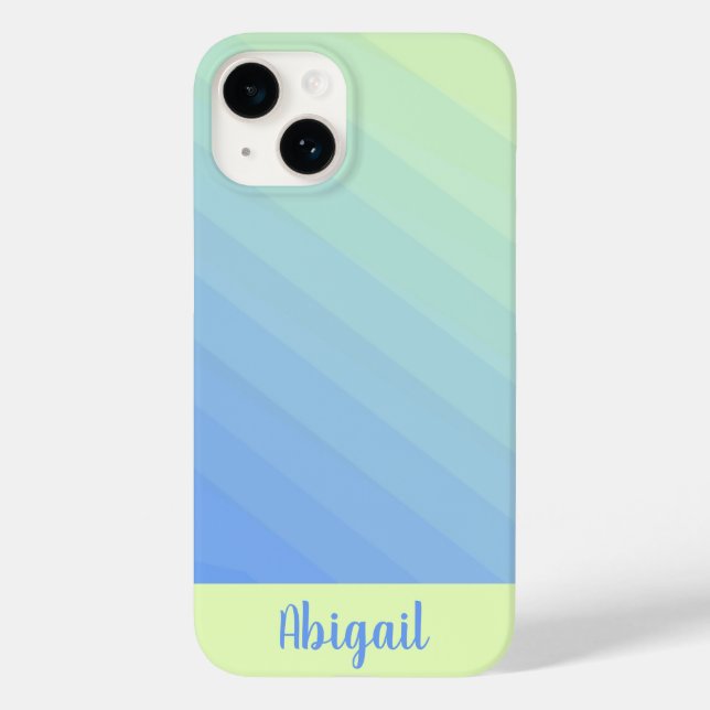 Personalised Blue Green Yellow Ombre Gradient  Case-Mate iPhone Case (Back)