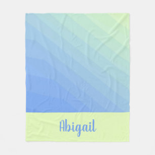 Personalised Blue Green Yellow Ombre Gradient  Fleece Blanket