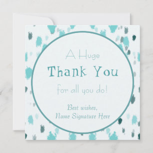 Personalised Blue Grey Colour Splash Thank You Car