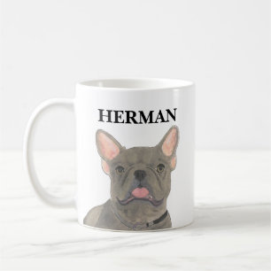 Personalised Blue Grey Frenchie French Bulldog Coffee Mug