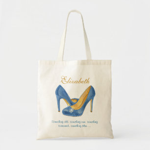 Personalised Blue Heels Bridesmaid Tote