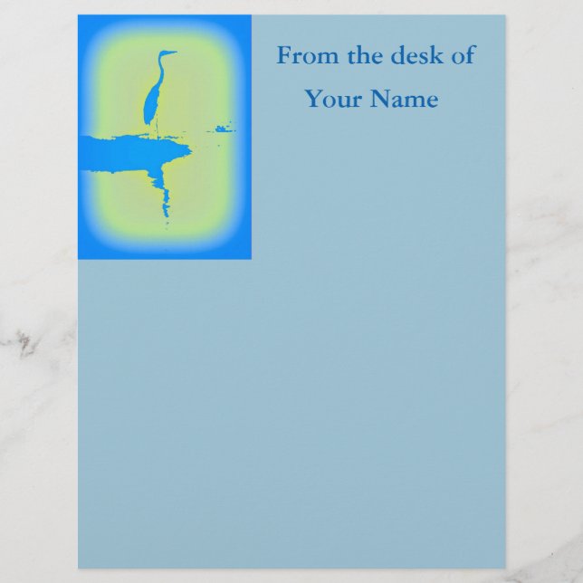personalised blue heron sunrise (Front)
