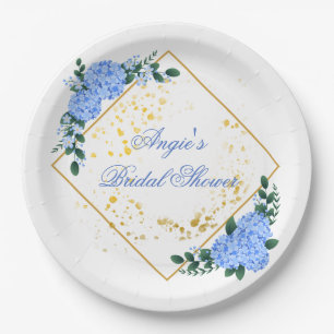 Personalised Blue Hydrangea Paper Plate