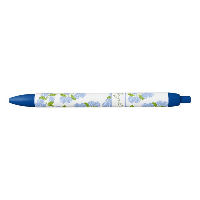 Personalised Blue Hydrangea Pen (Front)