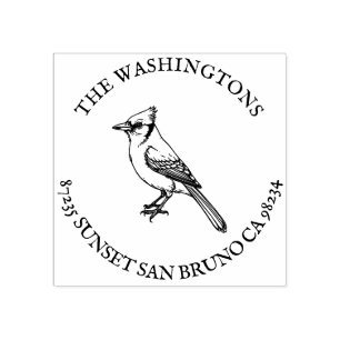 Personalised Blue Jay Return Address Stamp Name