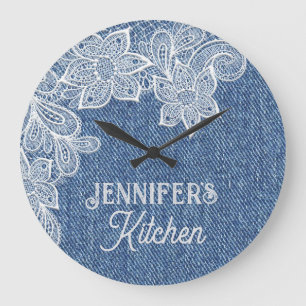 Personalised Blue Jean Kitchen Wall Clock