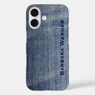 personalised blue jeans iPhone 16 case