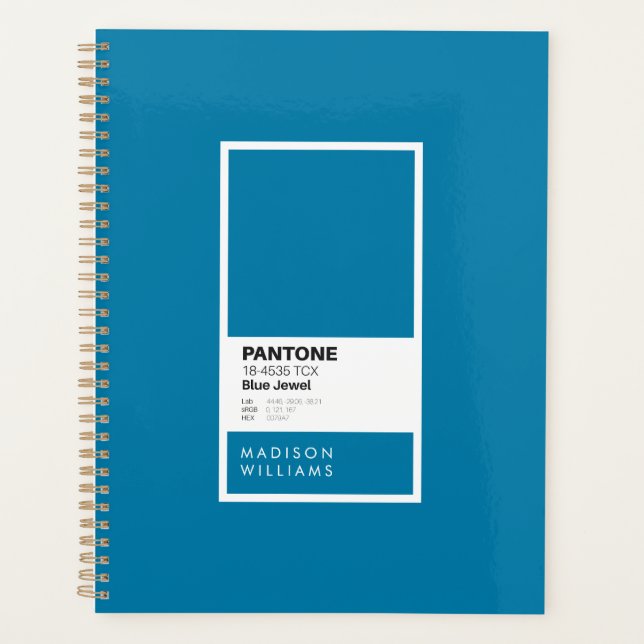 Personalised Blue Jewel Notebook | Custom Name  Planner (Front)