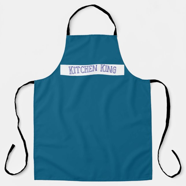Personalised Blue Kitchen Apron (Front)