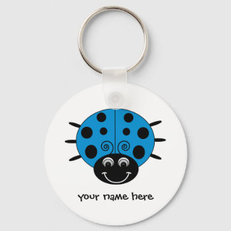 Personalised Blue Ladybug Keychain