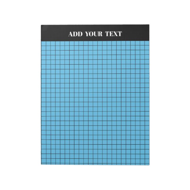 Personalised Blue Large Graph Paper Notepad (Rotated)