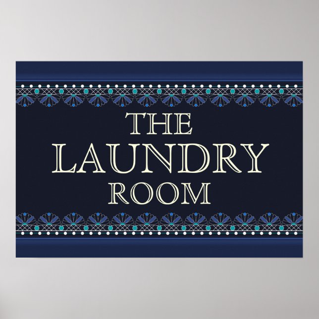 Personalised Blue Laundry Room Sign (Front)