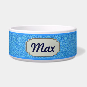 Personalised Blue Leopard Skin Pet Bowl