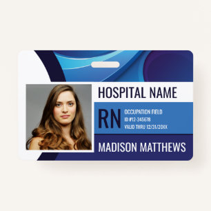 Personalised Blue Medical Employee ID Badge