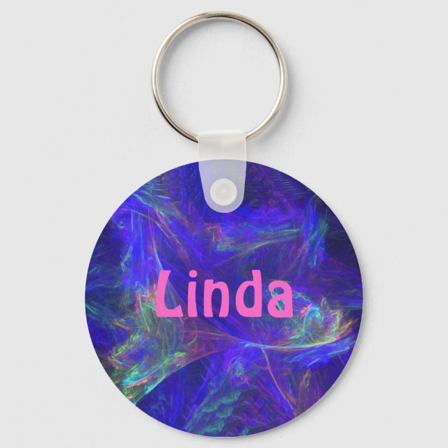 Personalised Blue Mist Abstract Keychain (Front)