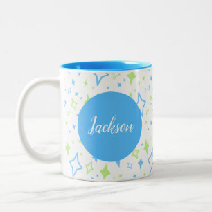 Personalised Blue Mug with Stars