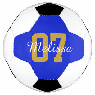 Personalised Blue Name Number Football