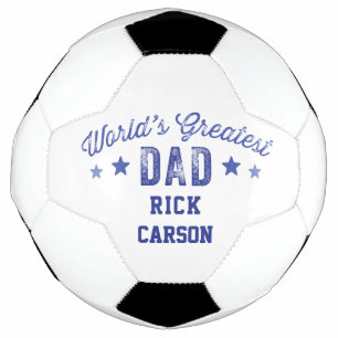 Personalised Blue Name World's Greatest Dad Football