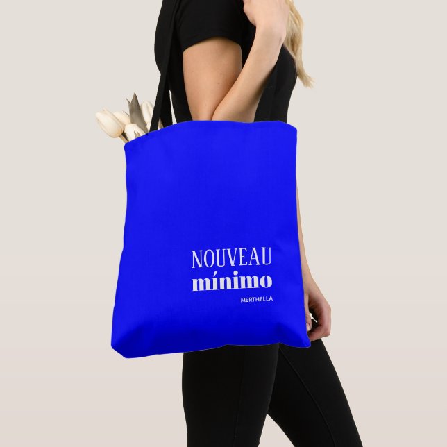 Personalised Blue NOUVEAU MINIMO Tote Bag (Close Up)