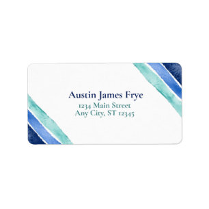 Personalised Blue Ocean Watercolor Return Address Label