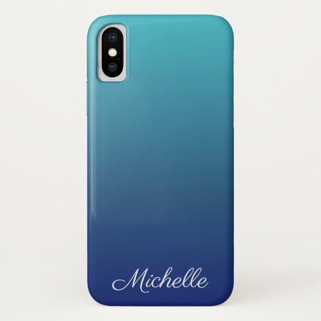 Personalised blue ombre gradient Case-Mate iPhone case (Back)