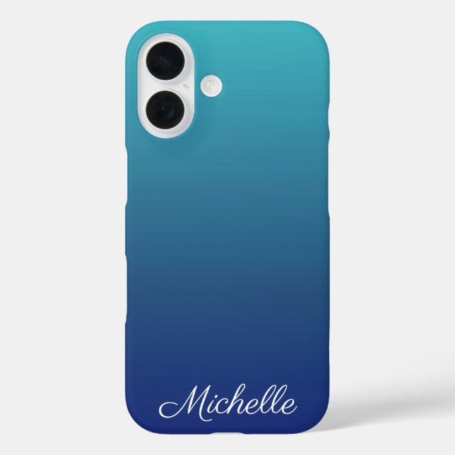 Personalised blue ombre gradient Case-Mate iPhone case (Back)