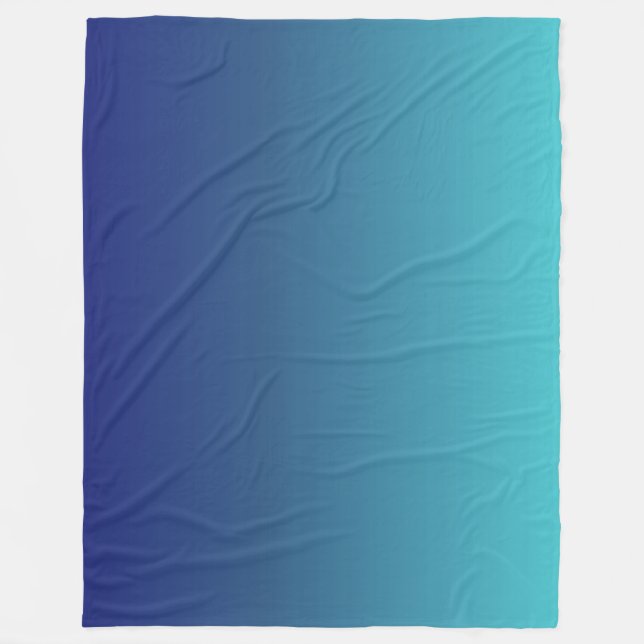 Personalised blue ombre gradient fleece blanket (Front)