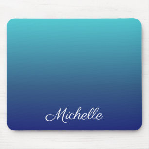 Personalised blue ombre gradient mouse mat