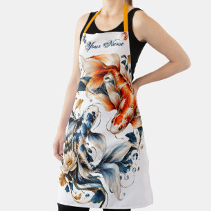 Personalised Blue & Orange Koi Fish Apron Gift