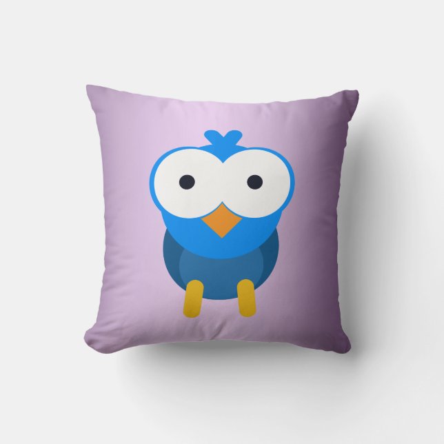 Personalised blue owl cushion (Front)