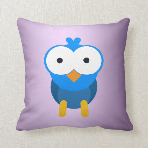 Personalised blue owl cushion