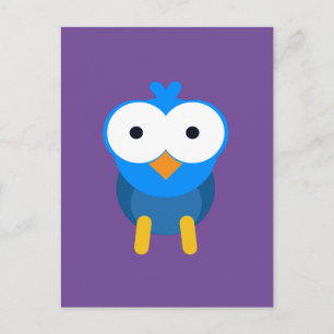 Personalised blue owl postcard