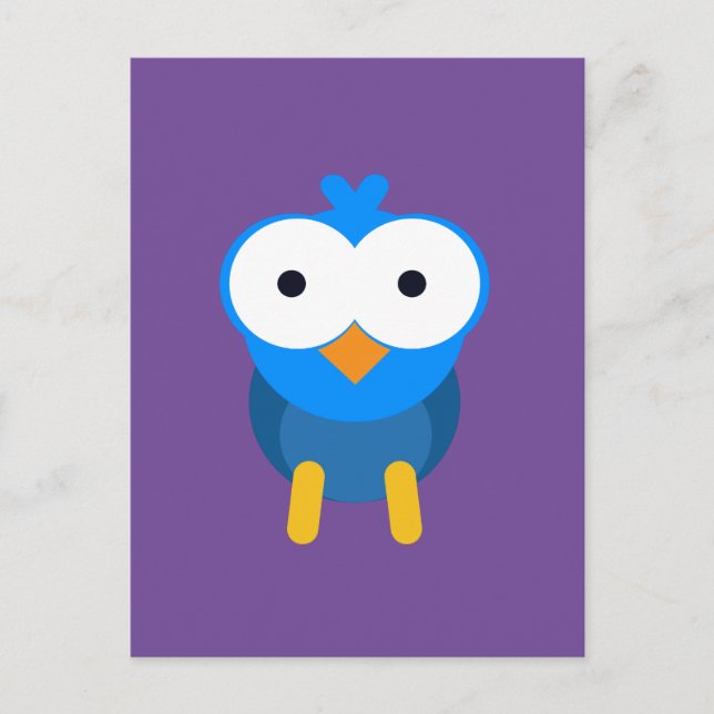 Personalised blue owl postcard (Front)