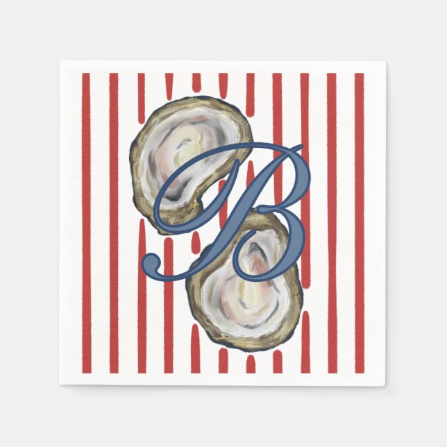 Personalised Blue Oyster Shells Napkin (Front)