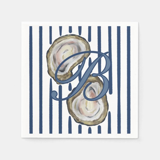 Personalised Blue Oyster Shells Napkin (Front)