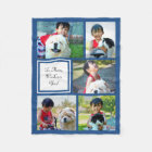 Personalised Blue Photo Collage Blanket