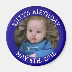 Personalised Blue Photo Reminder Magnet