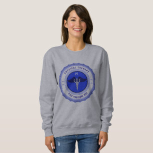 Personalised Blue Physical Therapy Caduceus Sweatshirt