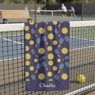Personalised Blue Pickleball Bath Towel