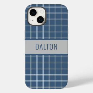 Personalised Blue Plaid Phone Case