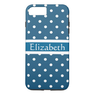 Personalised Blue Polka Dots Pattern Case-Mate iPhone Case