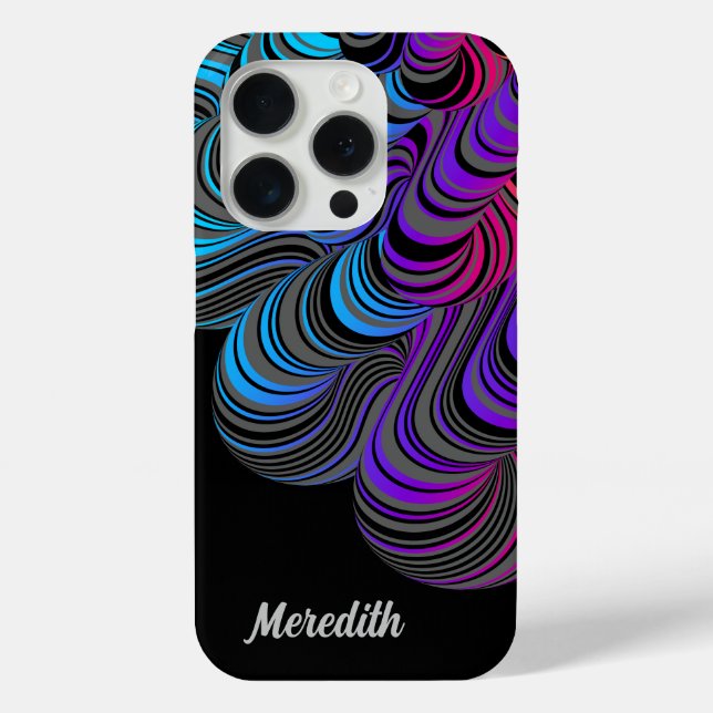 Personalised Blue, Purple, Pink on Black Case-Mate iPhone Case (Back)
