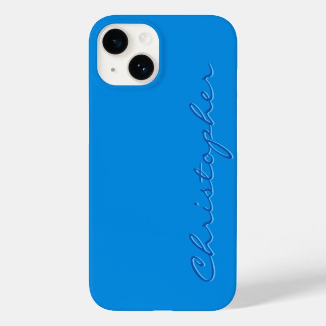 Personalised blue Radial Texture 15 Case-Mate iPhone Case (Back)