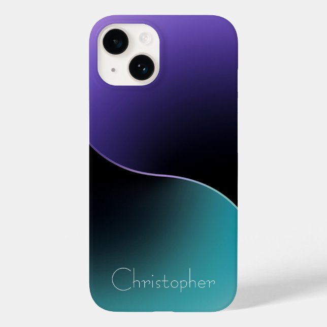 Personalised blue Radial Texture iphone 15  Case-Mate iPhone Case (Back)