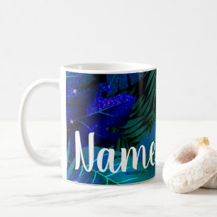 Personalised Blue Rainforest Design Coffee Mug Cup