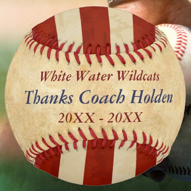 Personalised Blue Red Baseball Coach Thank You (Creator Uploaded)