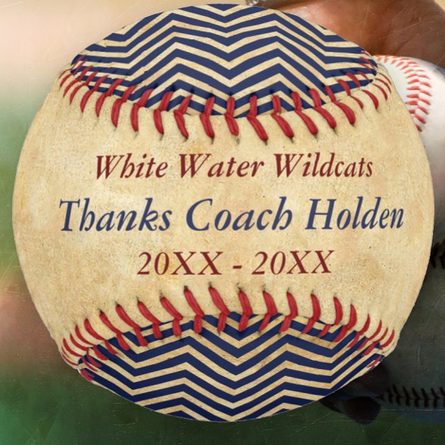 Personalised Blue Red Baseball Coach Thank You (Creator Uploaded)